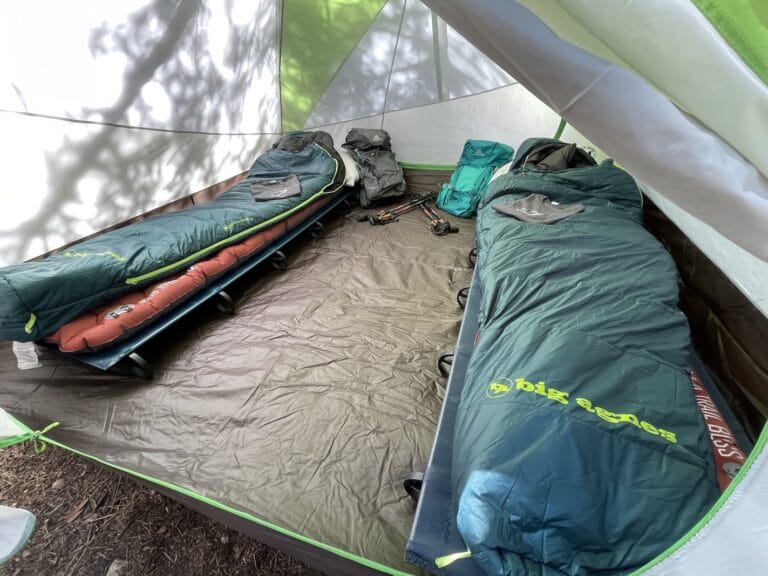 Classic camping inside tent