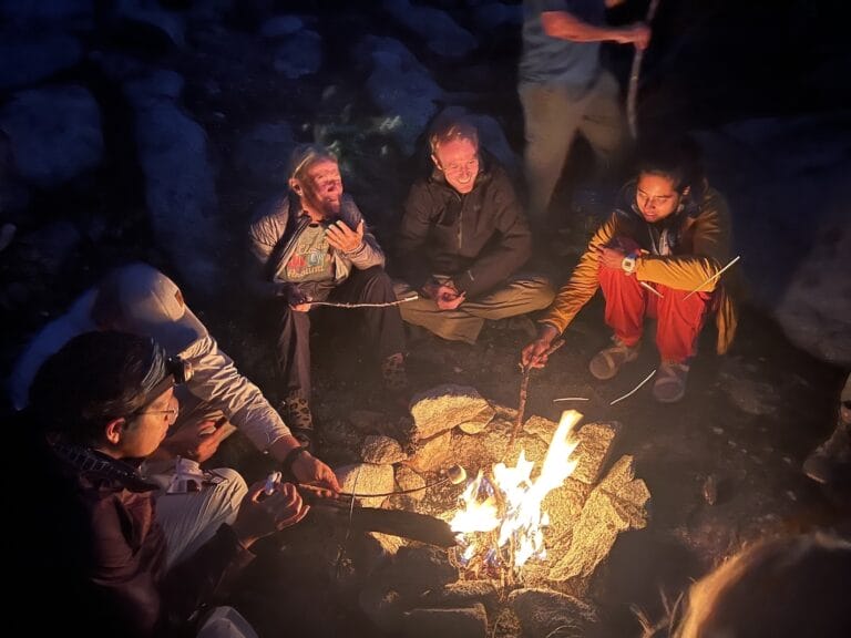Classic camping roasting marshmallows