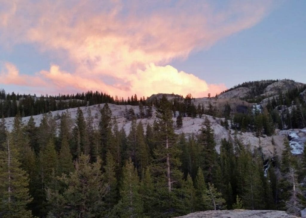 Sunset on one of our Yosemite Backpacking trips