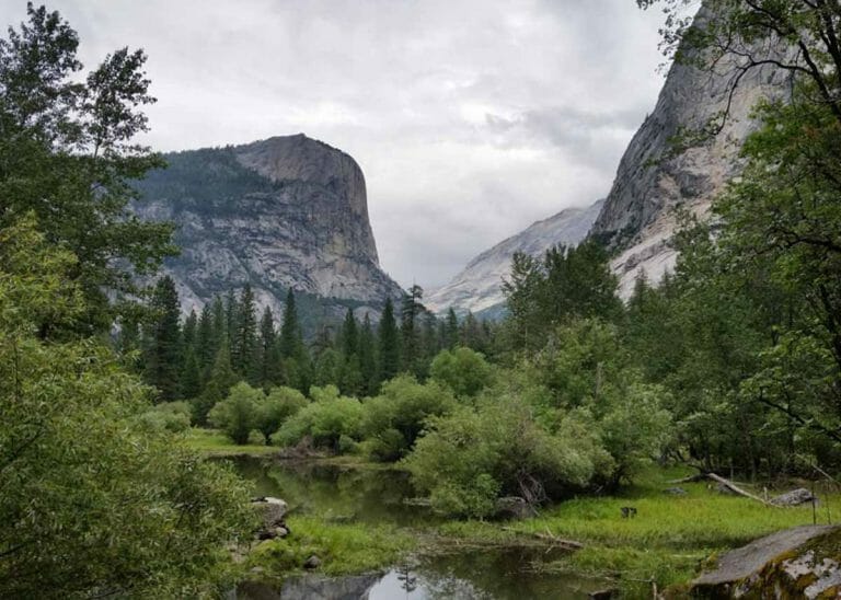 a cloudy day on one of our yosemite backpacking guided tours