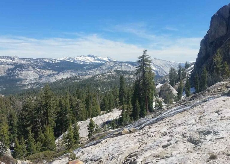 mountain views along one of our Yosemite Backpacking Adventures