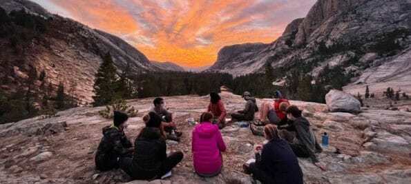Participants relax during one of our West Coast Summer Camps in Yosemite National Park California