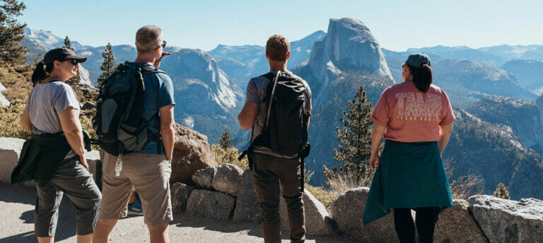 The view from Glacier Point on one of our Yosemite Hiking Tours