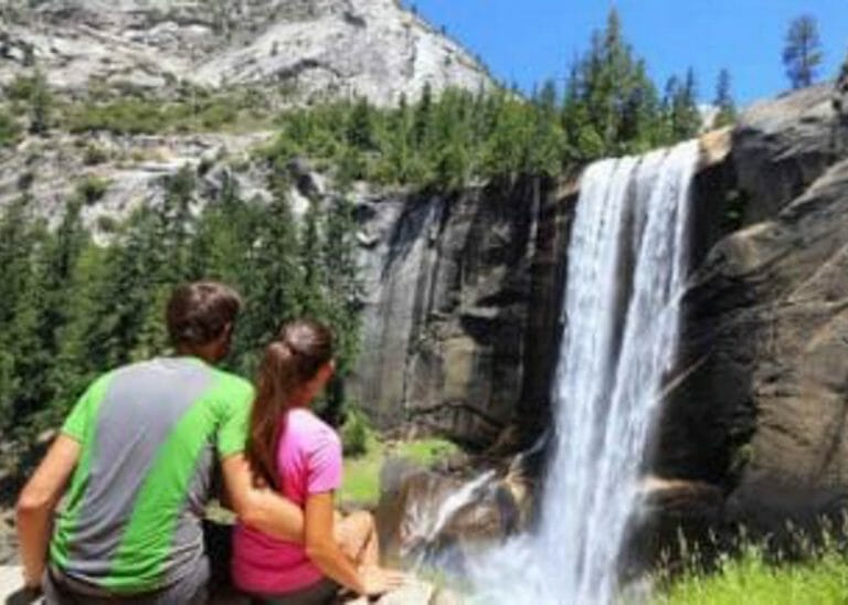 waterfall view - Yosemite backpacking trips