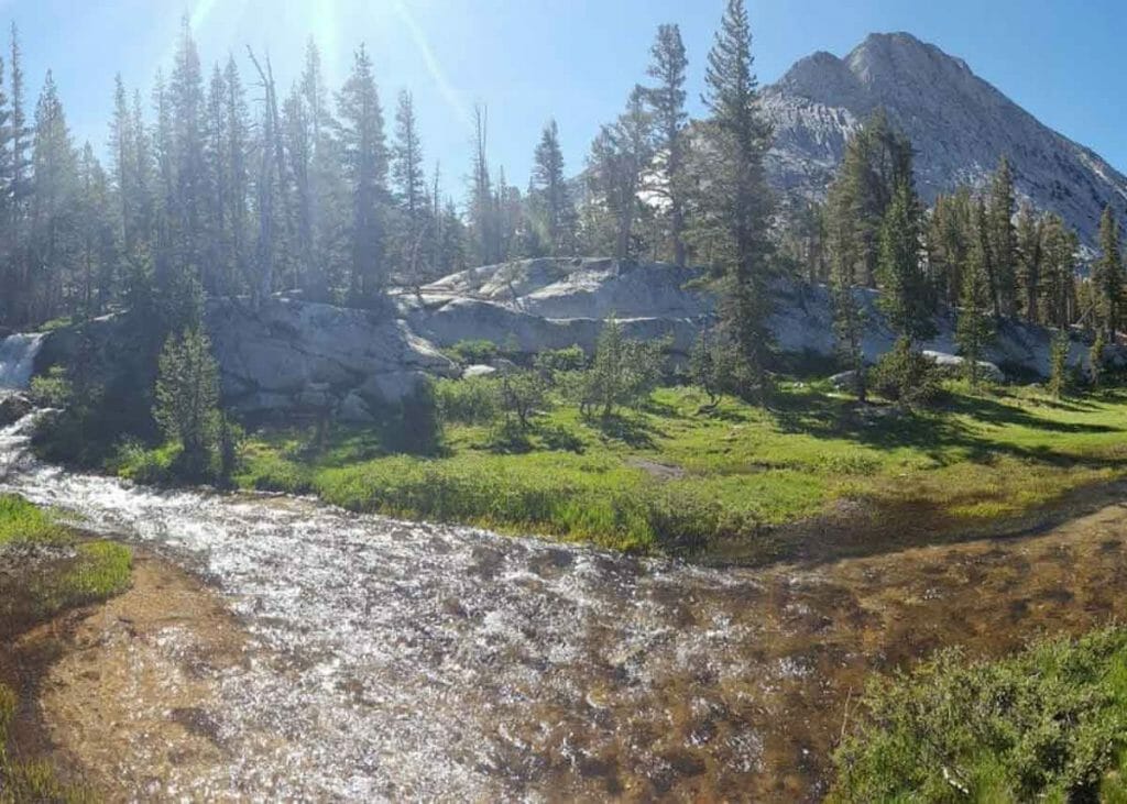 a sunny day along our Tuolumne Meadows to Half Dome Guided Tour