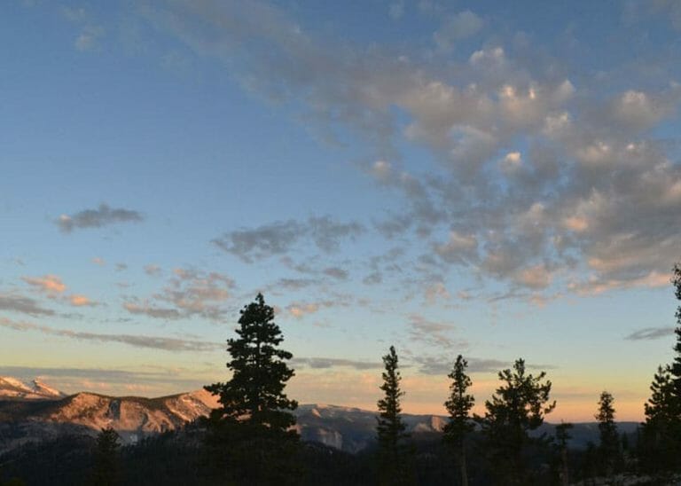 sunset along our Tuolumne Meadows to Half Dome Guided Tour