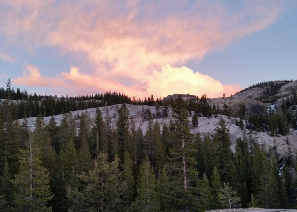 An amazing sunset on our Yosemite Guided Backpacking Tour