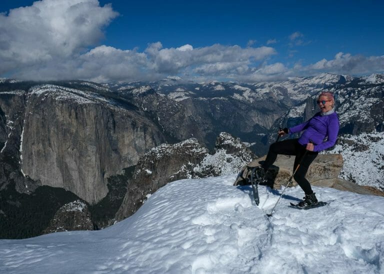 Posing while taking a break from Snowshoeing in Yosemite