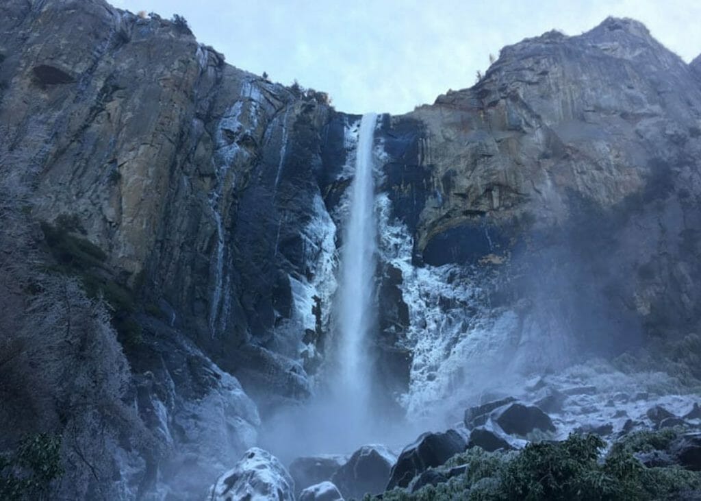 Waterfall in Winter in Yosemite