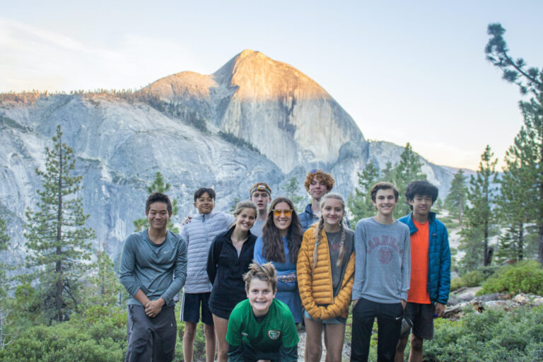 Group shot in front of Half Dome at Snow Creek