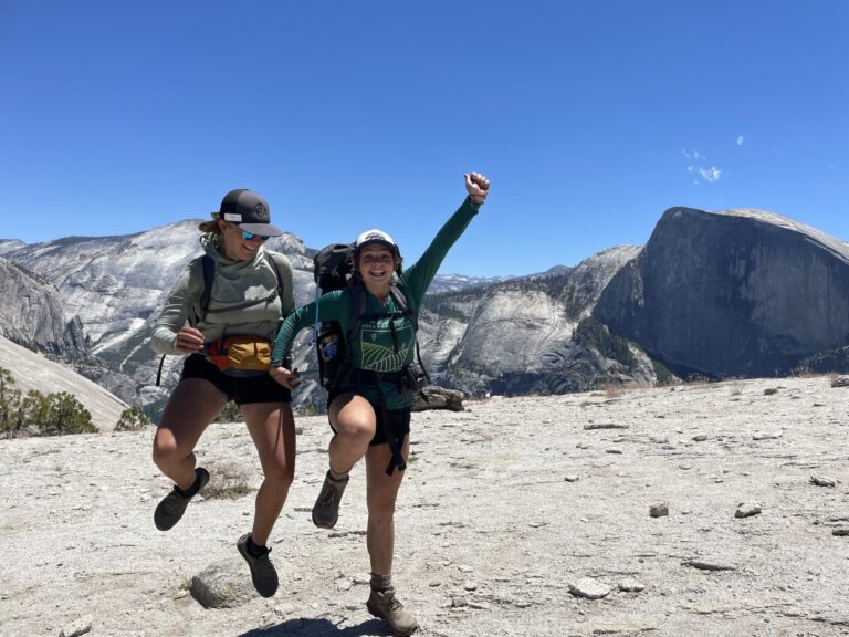Jumping for joy in front of Half Dome
