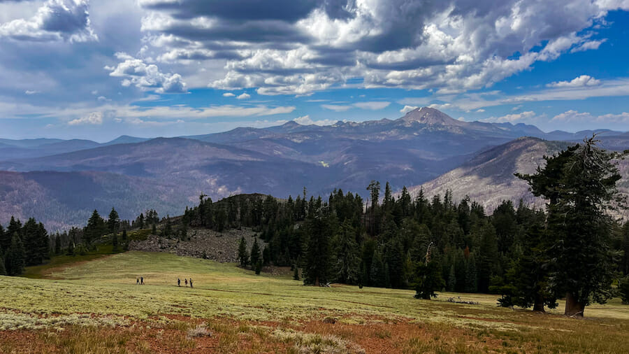 Youth backpacking in Lassen National Park.
