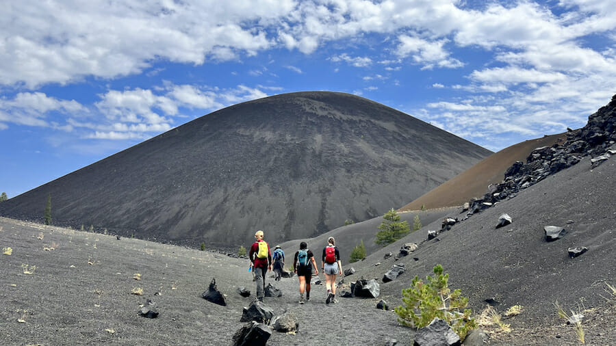 Group approaching Cinder Cone.
