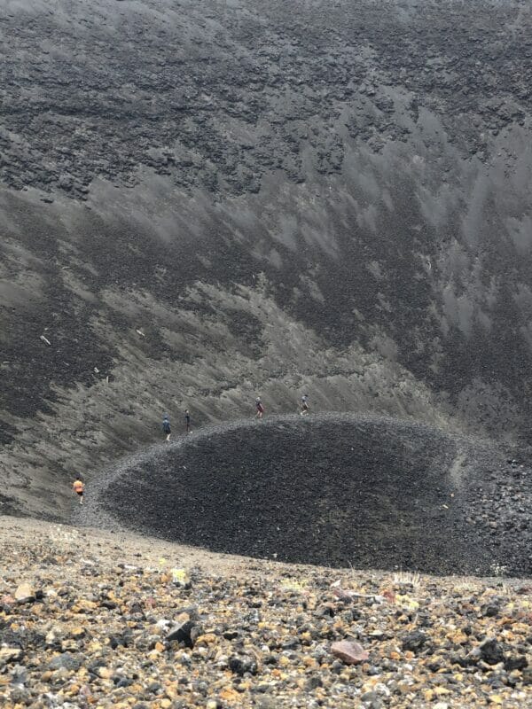 The inner swirl of the Cinder Cone volcano.