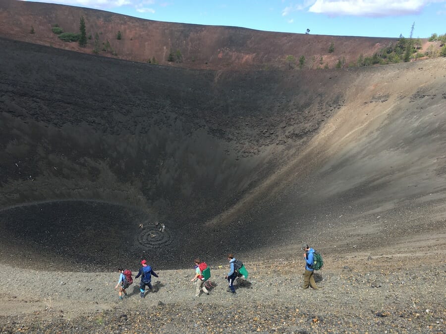 Looking down into the Cinder Cone.