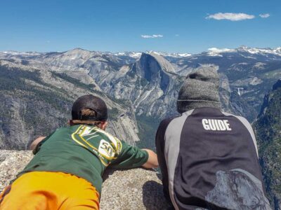 Checking out the view on a Yosemite summer camp adventure