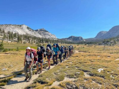 Heading into the wilderness on one of our Yosemite backpacking summer camps