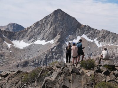 Teens standing in front of a large mount in Sequoia National Park