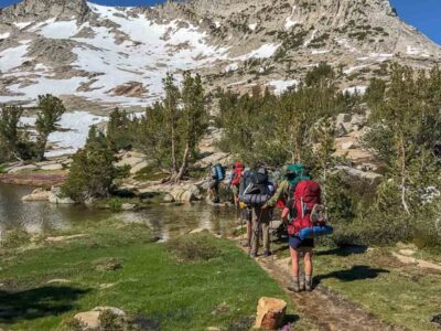 trekking into the wilderness for a teen wilderness training trip