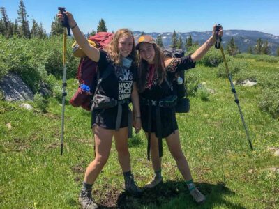 young women on a yosemite backpacking camp adventure
