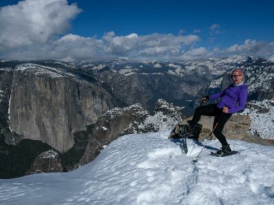Posing while taking a break from Snowshoeing in Yosemite