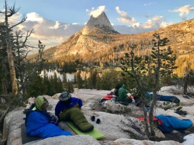 Sleeping under the stars during our Yosemite summer camp trip