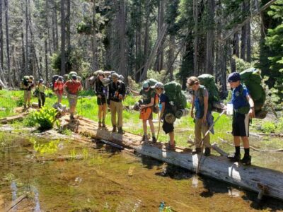 Studying the water during a summer camp in Yosemite