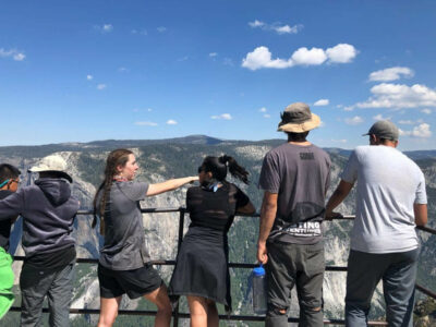 Checking out the view during a west coast summer camp adventure