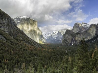 Iconic view of Yosemite Valley in Winter