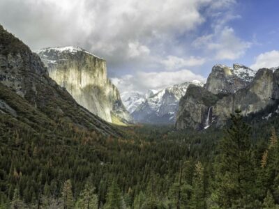 Iconic view of Yosemite Valley in Winter